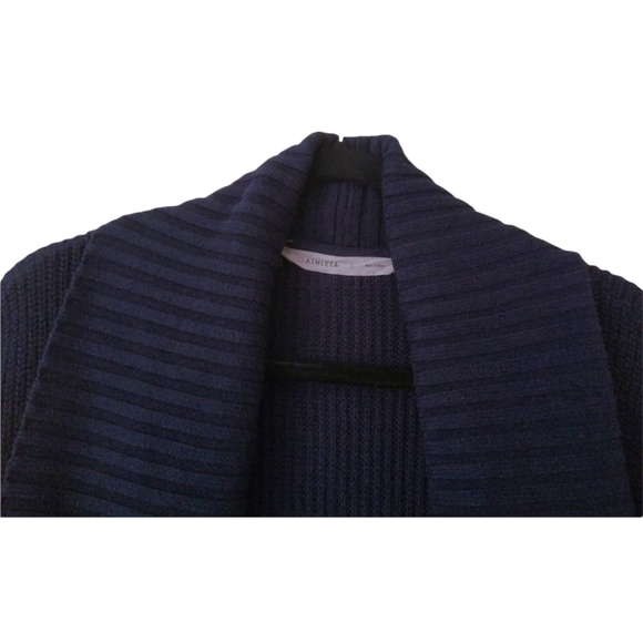 Athleta Blue White Stripe Chunky Open Cardigan S - Picture 7 of 13